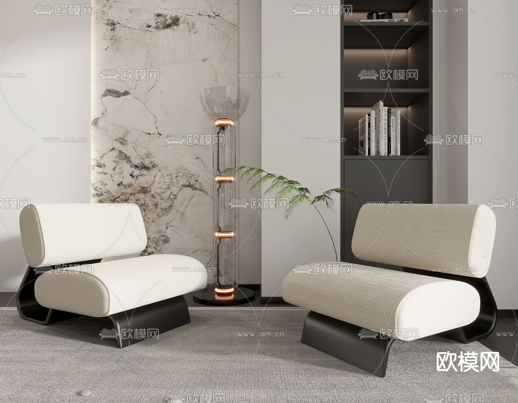 现代单人沙发3d模型下载