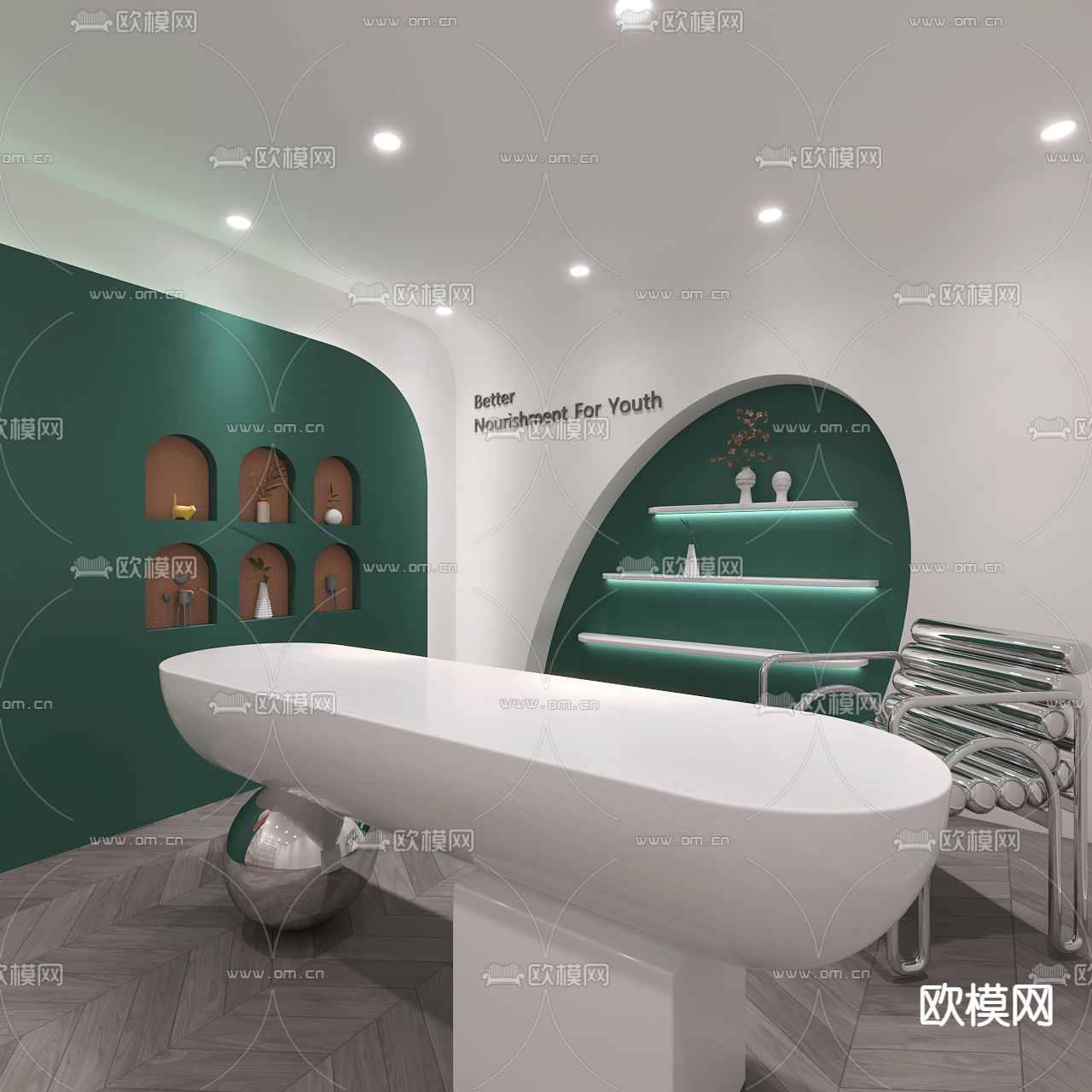 现代直播间免费3d模型下载（渲染图2）