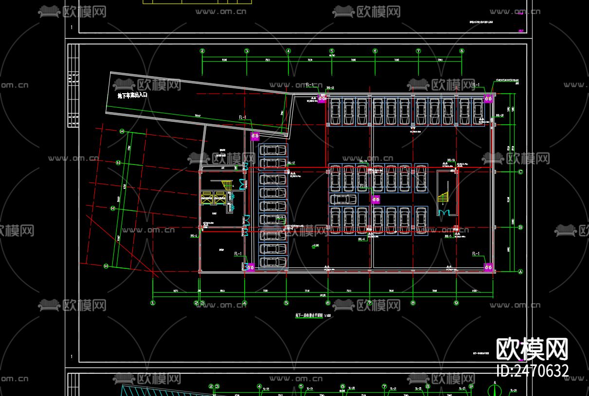 鼎世华府23号楼给排水及水灭火系统CAD施工图下载（渲染图2）