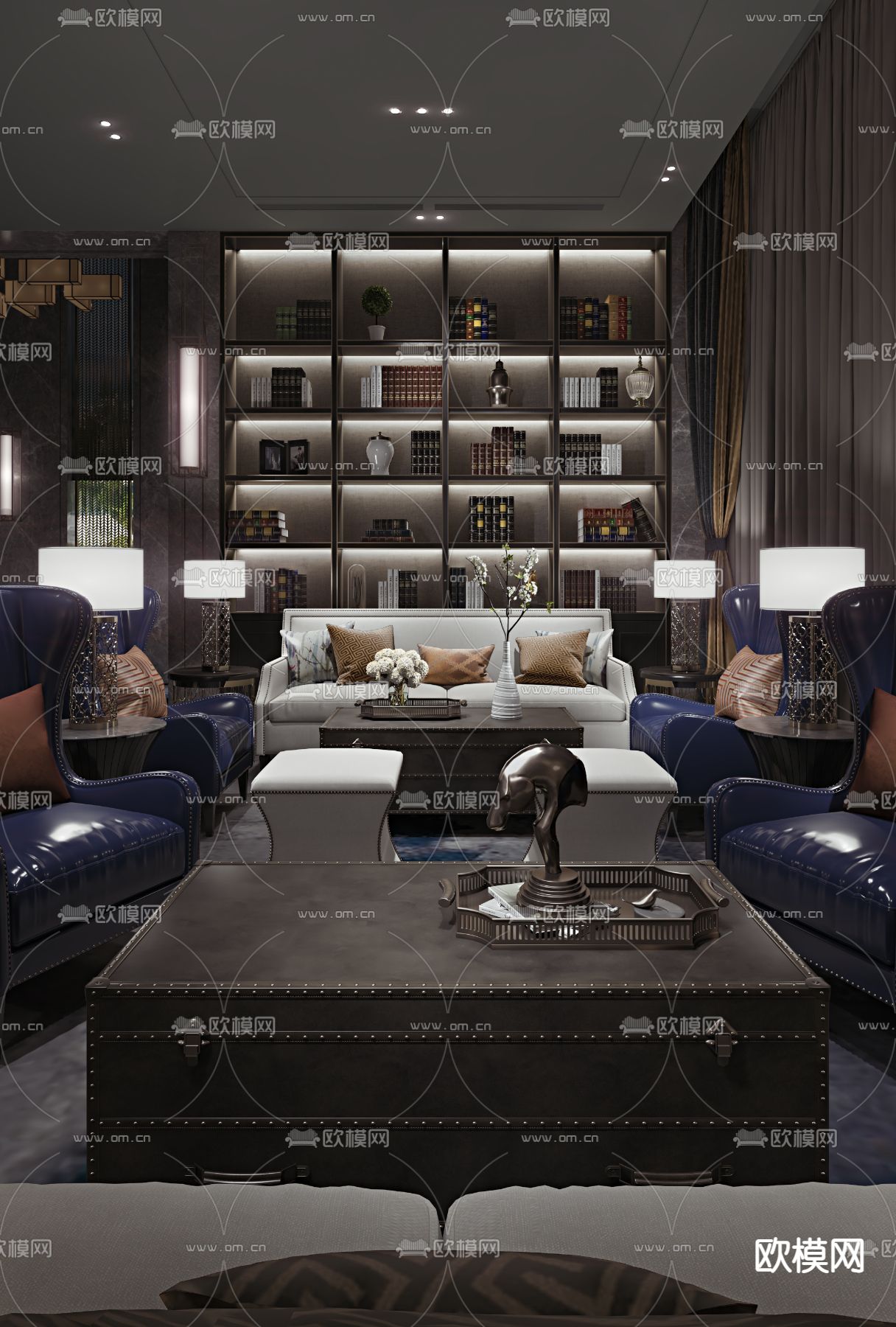 艾迪尔设计简欧销售中心休息区SU模型下载