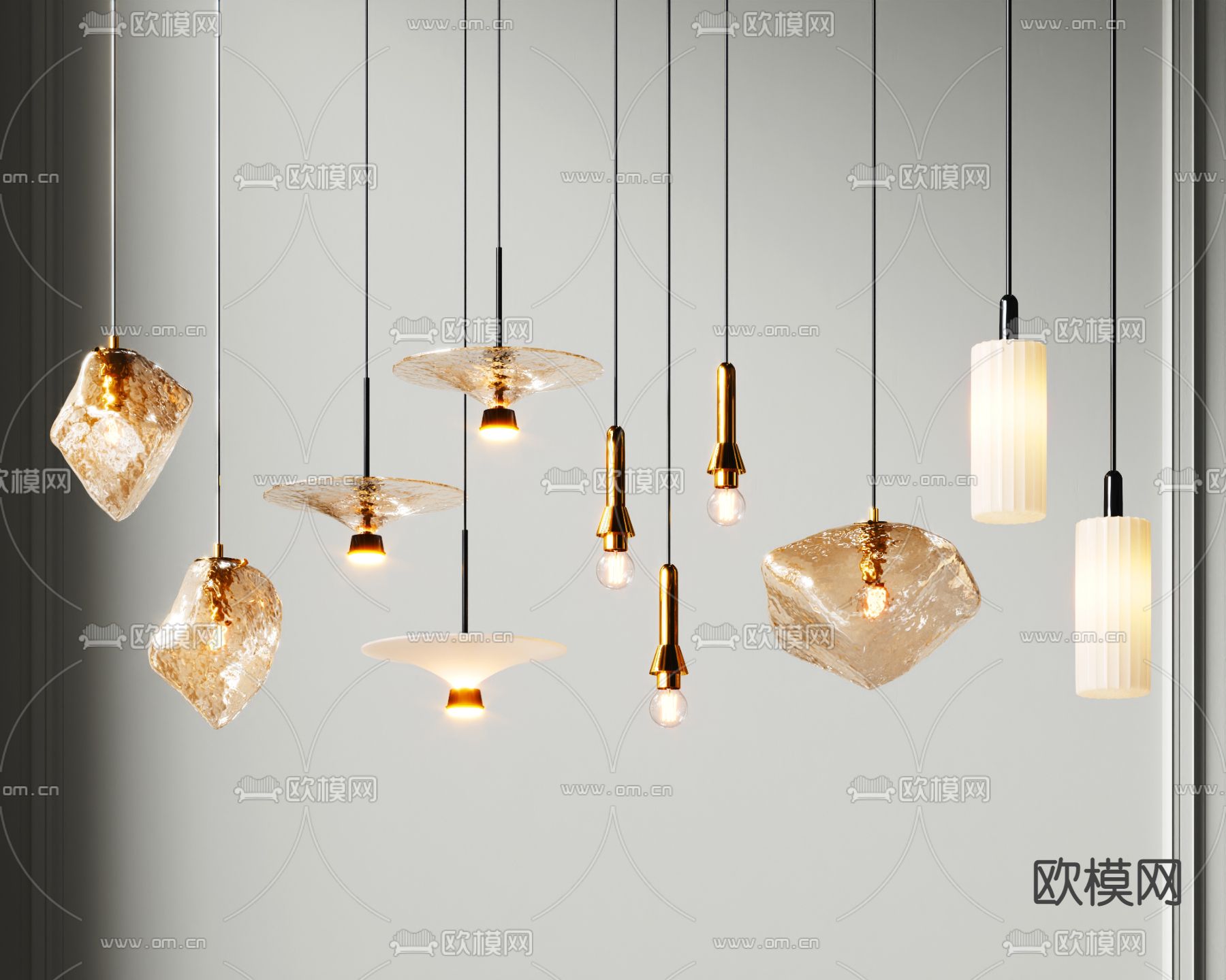 水晶小吊灯3d模型下载