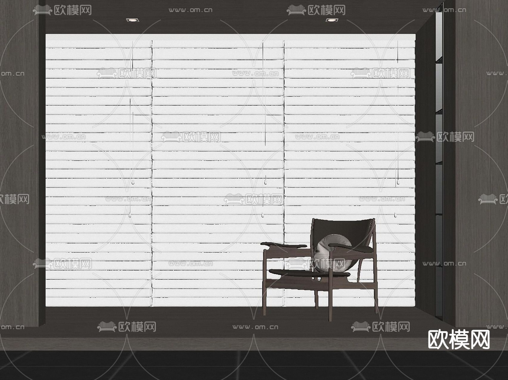 现代梦幻帘 窗帘su模型下载（渲染图2）