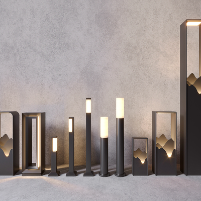  户外灯 草坪灯 庭院灯su模型 