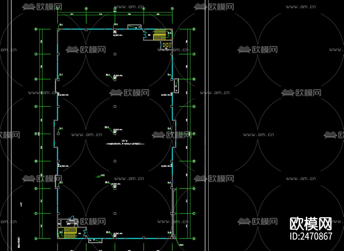 某气球厂厂房一和二给排水设计CAD施工图下载（渲染图3）