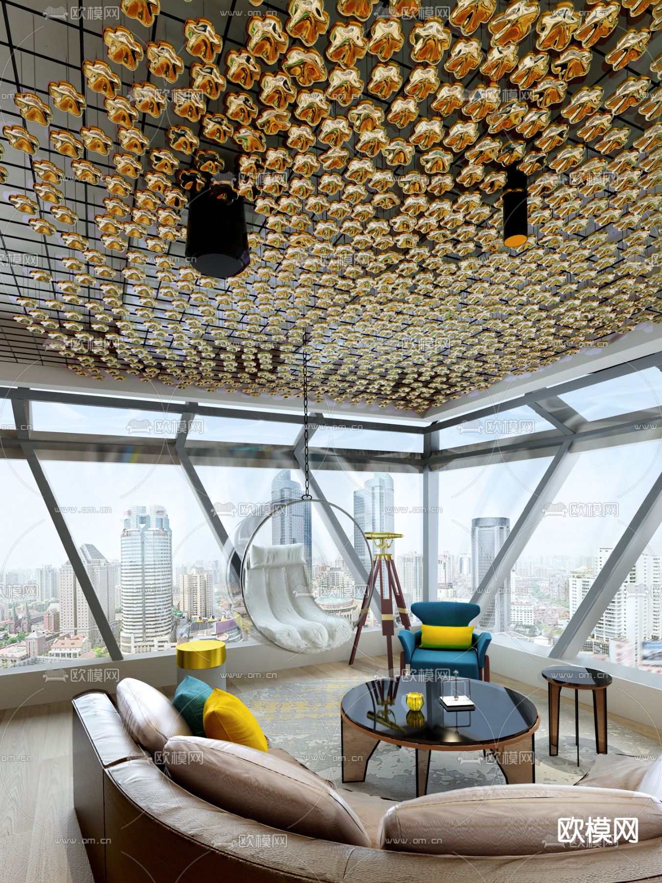 郑忠CCD设计 现代酒店套房su模型下载