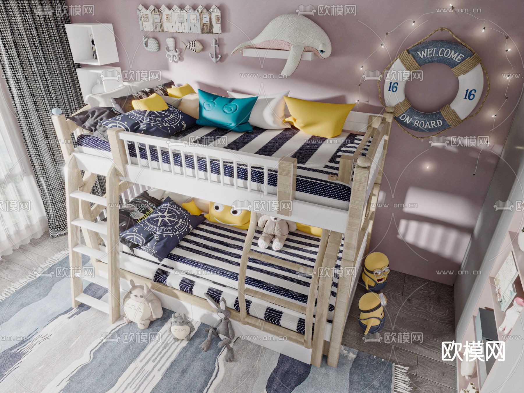 儿童上下床3d模型下载