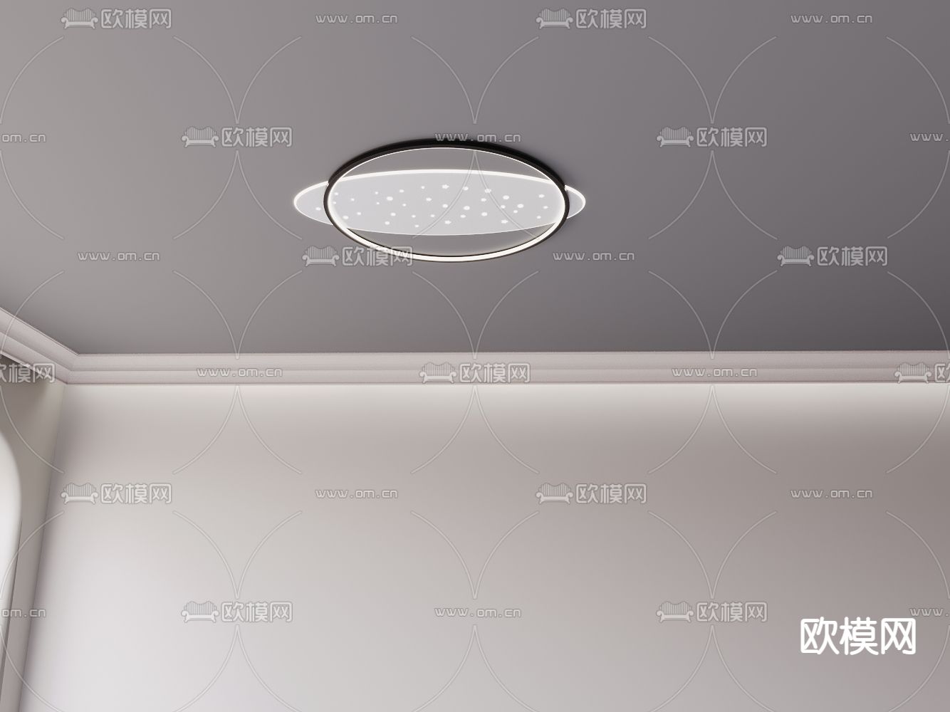 金属吊灯 不规则吸顶灯3d模型下载（渲染图4）