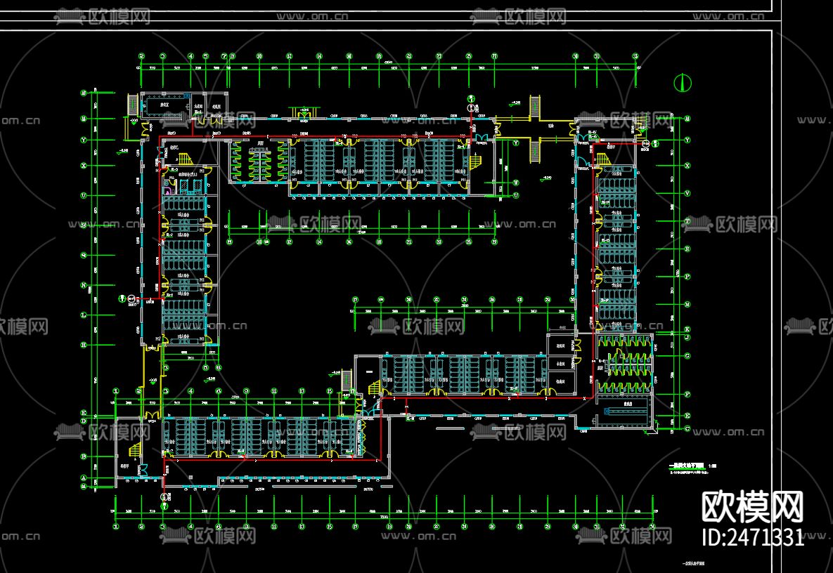 泗洪县中小学生研学实践教育基地2号楼CAD施工图下载（渲染图1）