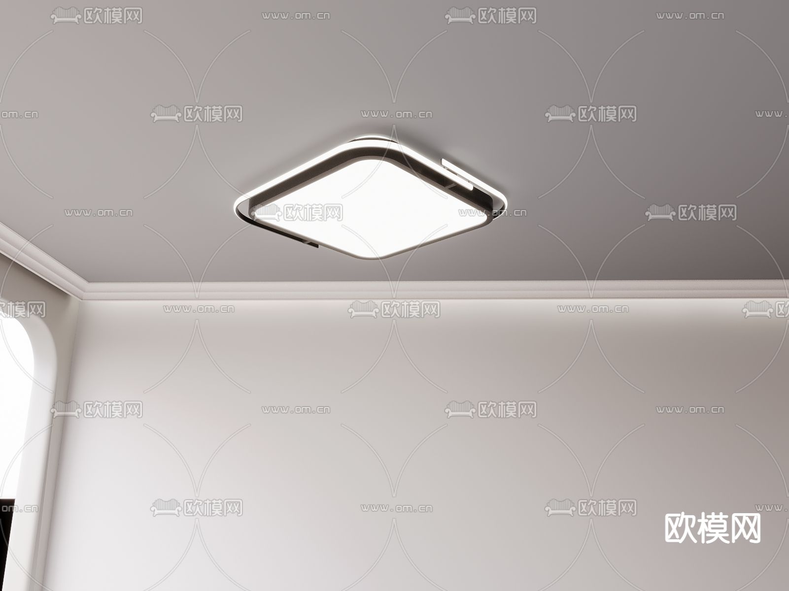 客厅灯 餐厅灯 几何灯3d模型下载（渲染图3）