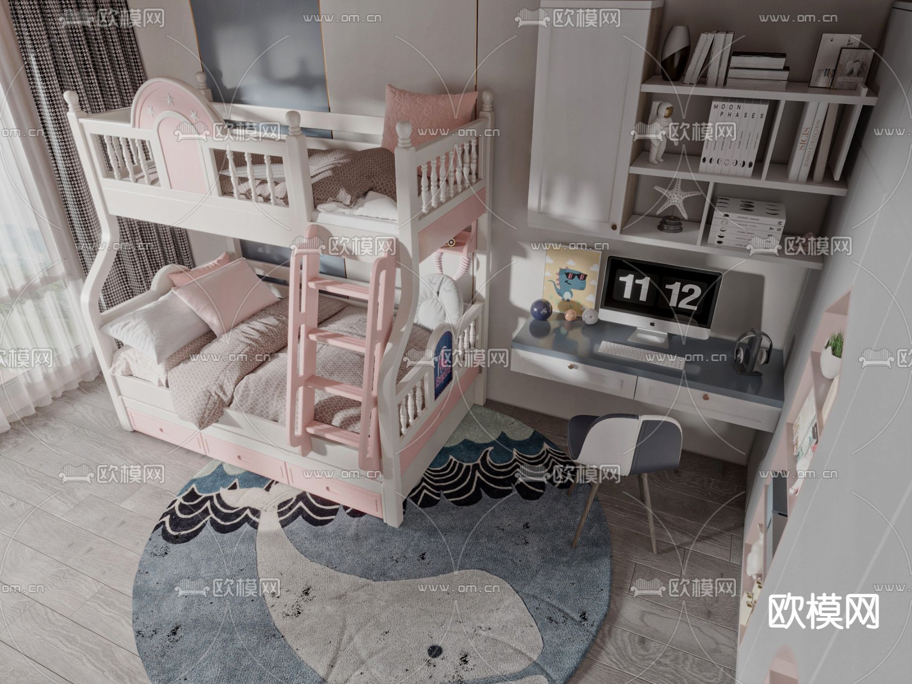 儿童上下床3d模型下载