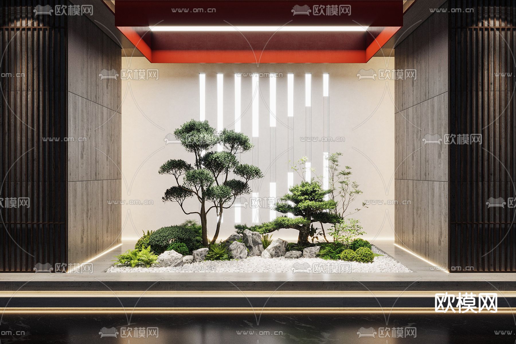 室内天井 植物堆3d模型