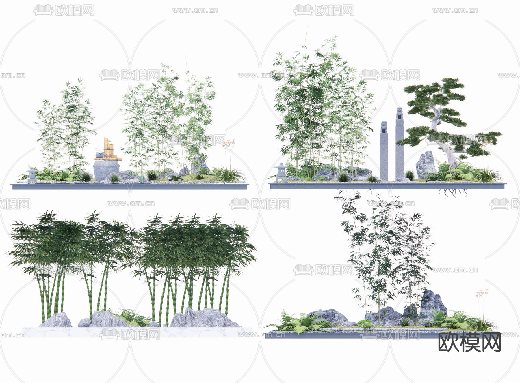 竹林 竹子小品su模型下载（渲染图1）