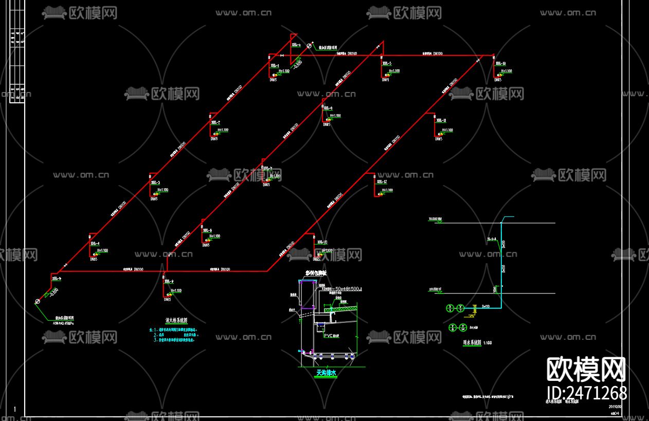 康泰节能科技公司厂房给排水CAD施工图下载（渲染图2）