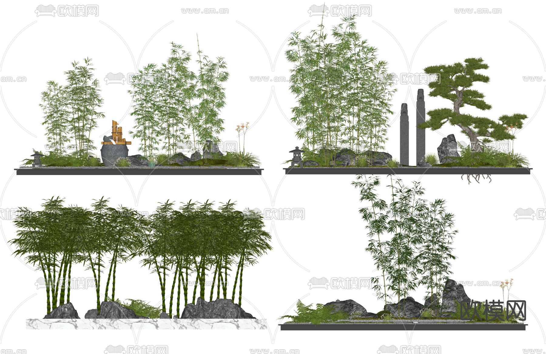 竹林 竹子小品su模型下载（渲染图2）