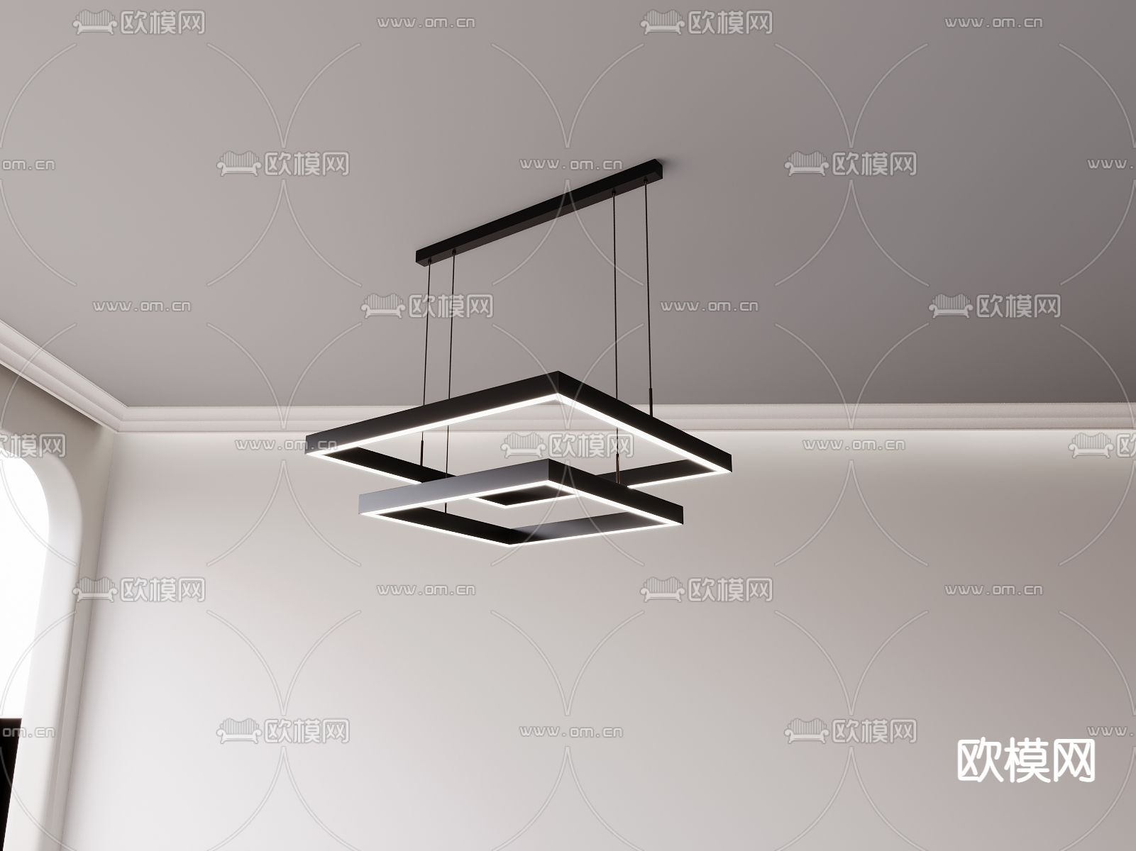 客厅灯 餐厅灯 几何灯3d模型下载（渲染图6）
