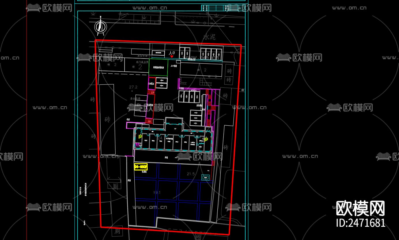 车门乡派出所室外附属工程雨污管网工程CAD施工图下载（渲染图3）