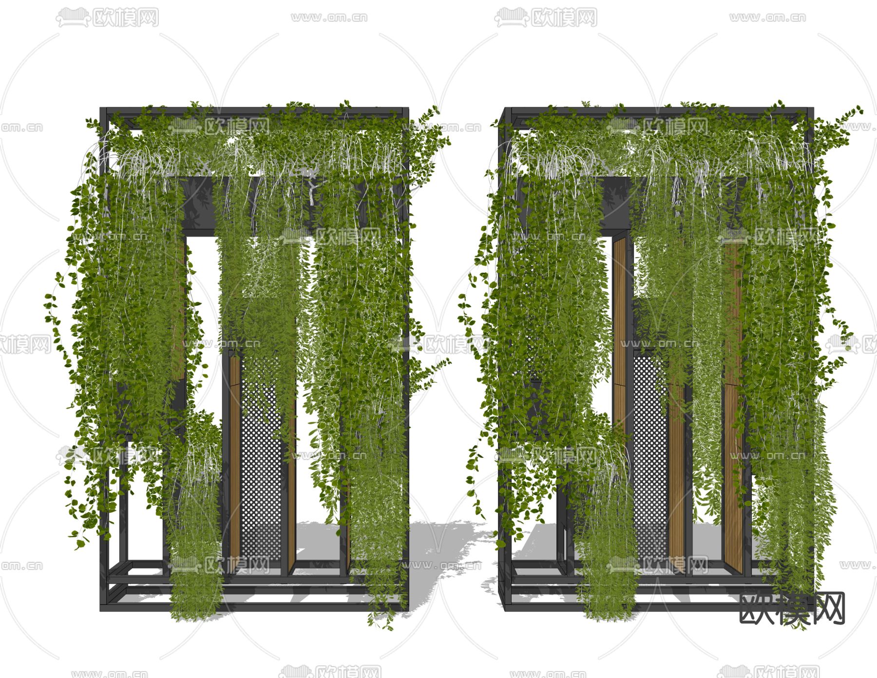 植物墙 植物隔断su模型下载（渲染图2）