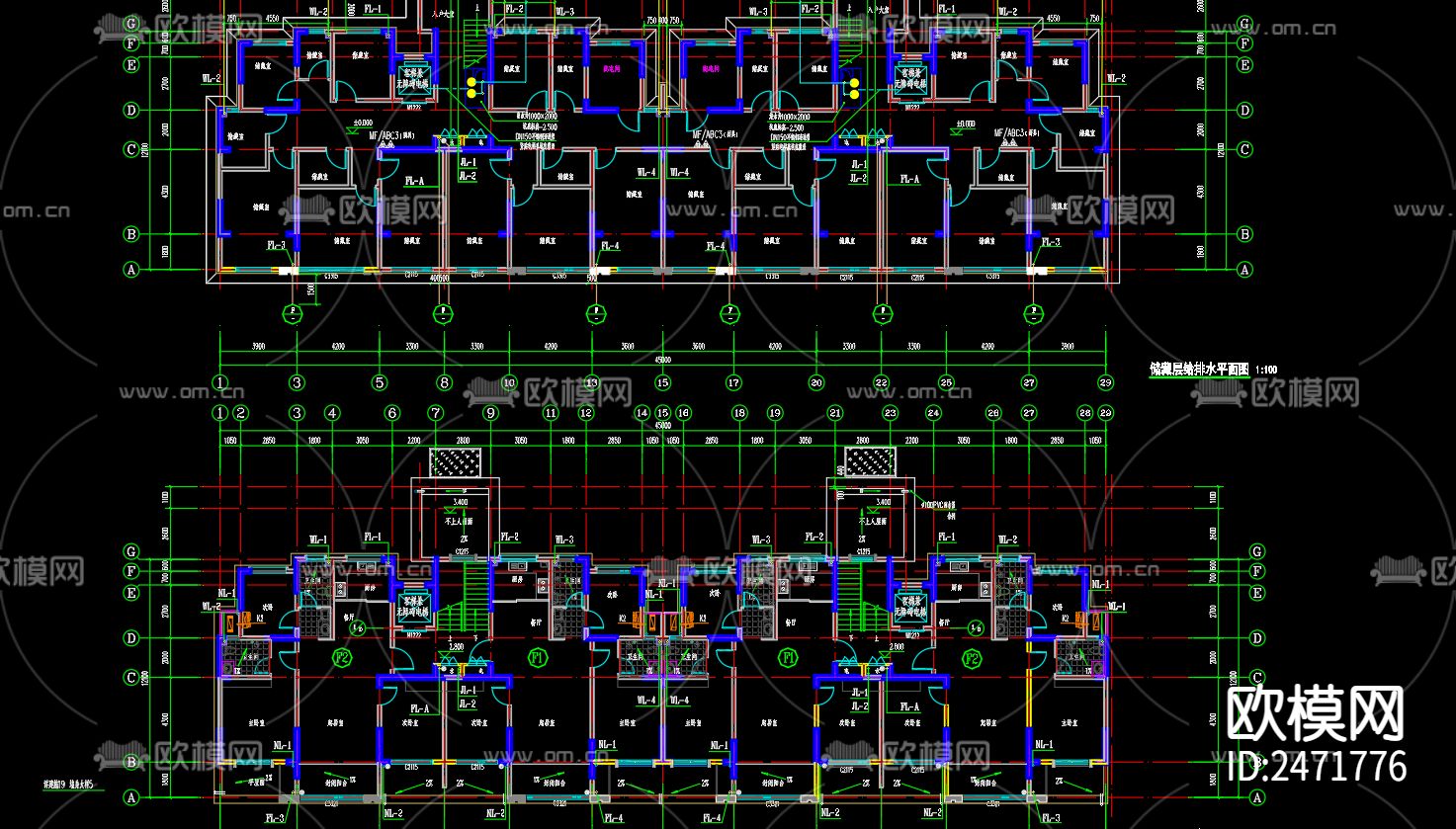 界集镇金色界城续建项目3号楼给排水CAD施工图下载（渲染图4）