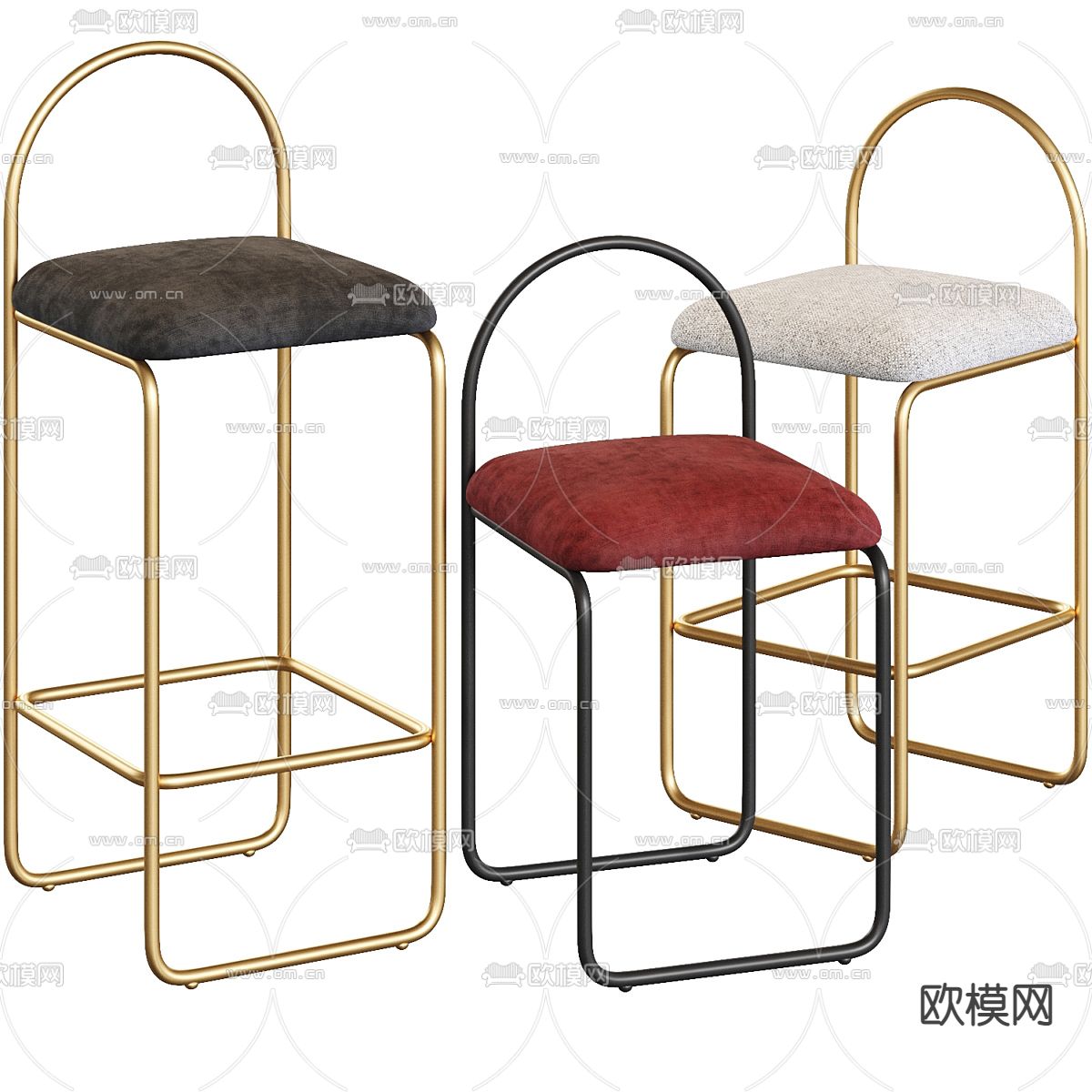 现代吧台椅 吧凳3d模型下载