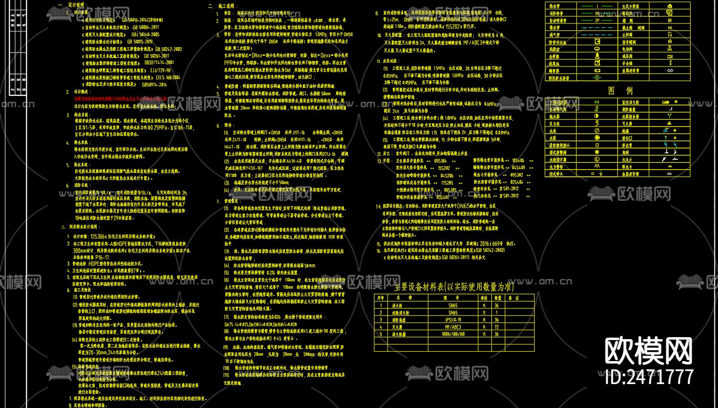 佳和世纪御园11号给排水及水灭火系统CAD施工图下载（渲染图2）