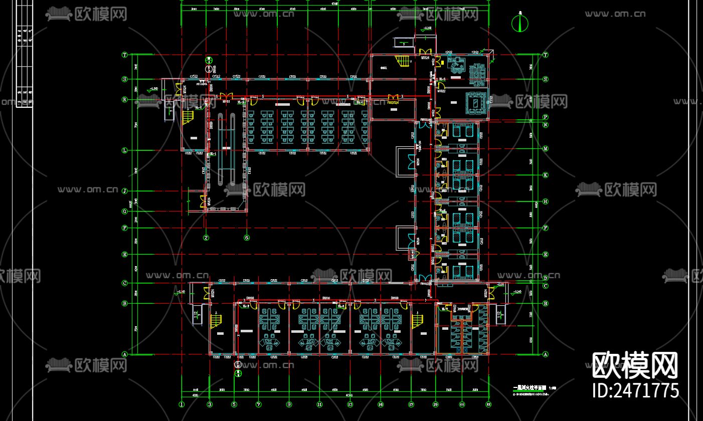 中小学生研学实践教育基地1号楼给排水CAD施工图下载（渲染图4）