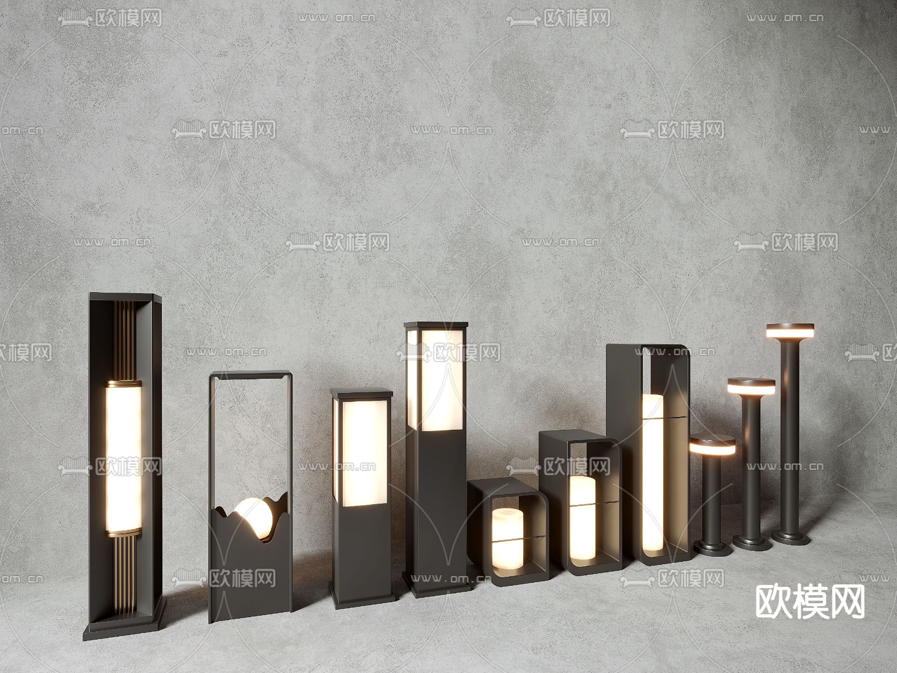 户外灯 草坪灯 景观灯su模型下载（渲染图3）