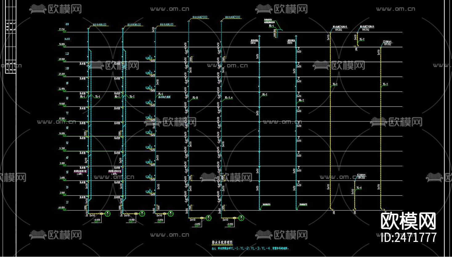 佳和世纪御园11号给排水及水灭火系统CAD施工图下载（渲染图3）
