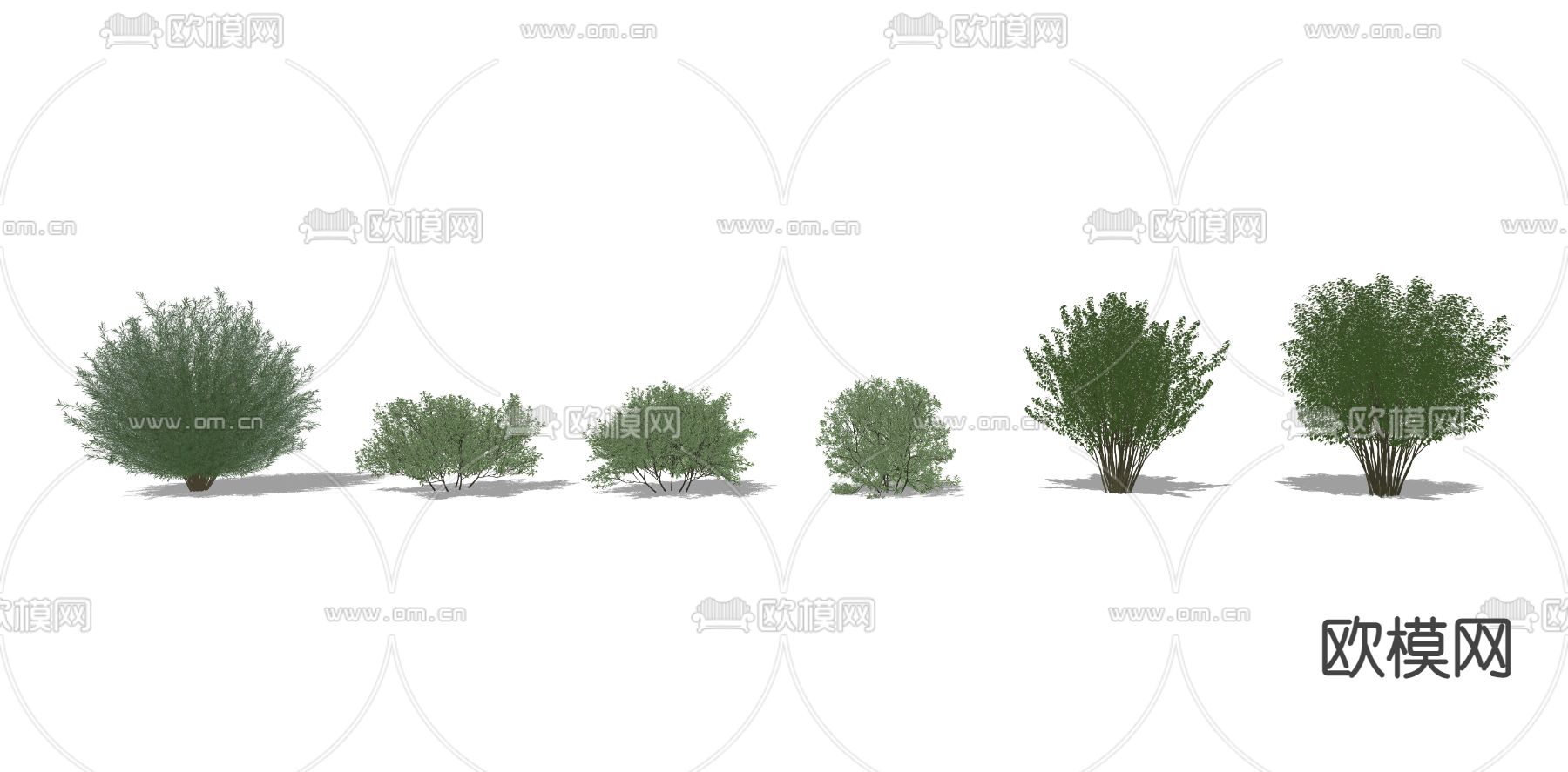 现代园林 绿植 灌木 篱笆su模型下载（渲染图2）