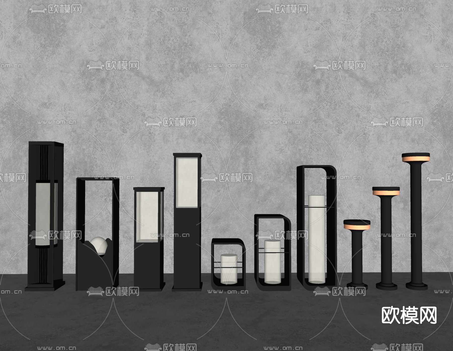 户外灯 草坪灯 景观灯su模型下载（渲染图2）
