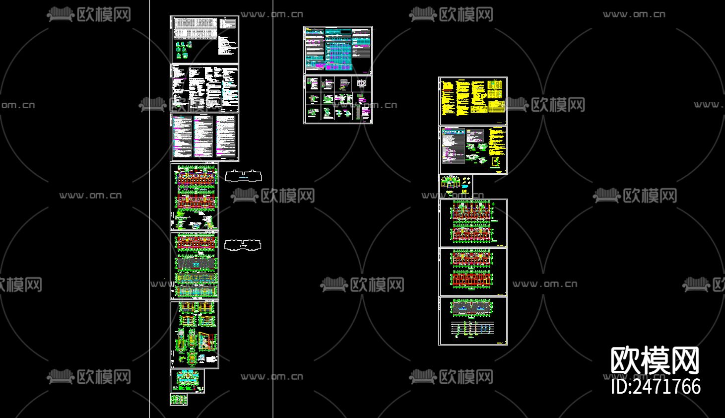 柳山新村集中居住区8号楼给排水CAD施工图下载（渲染图1）