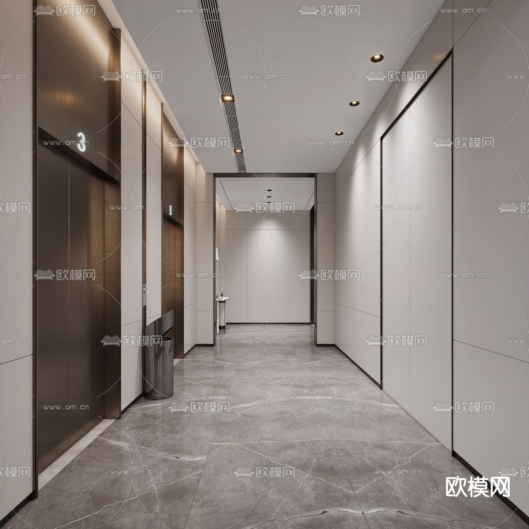 现代酒店大厅3d模型下载（渲染图7）