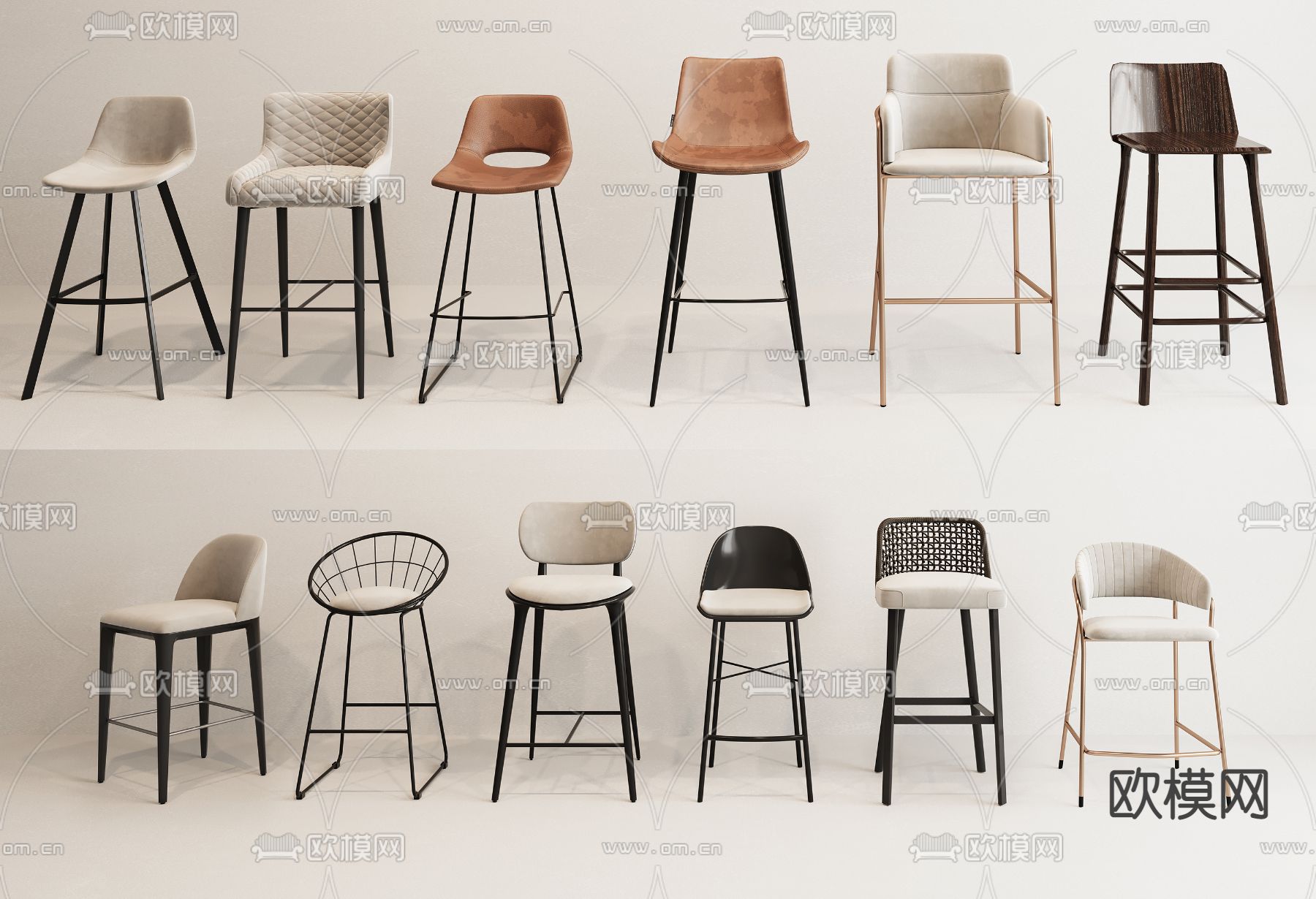 现代吧椅 吧凳3d模型下载