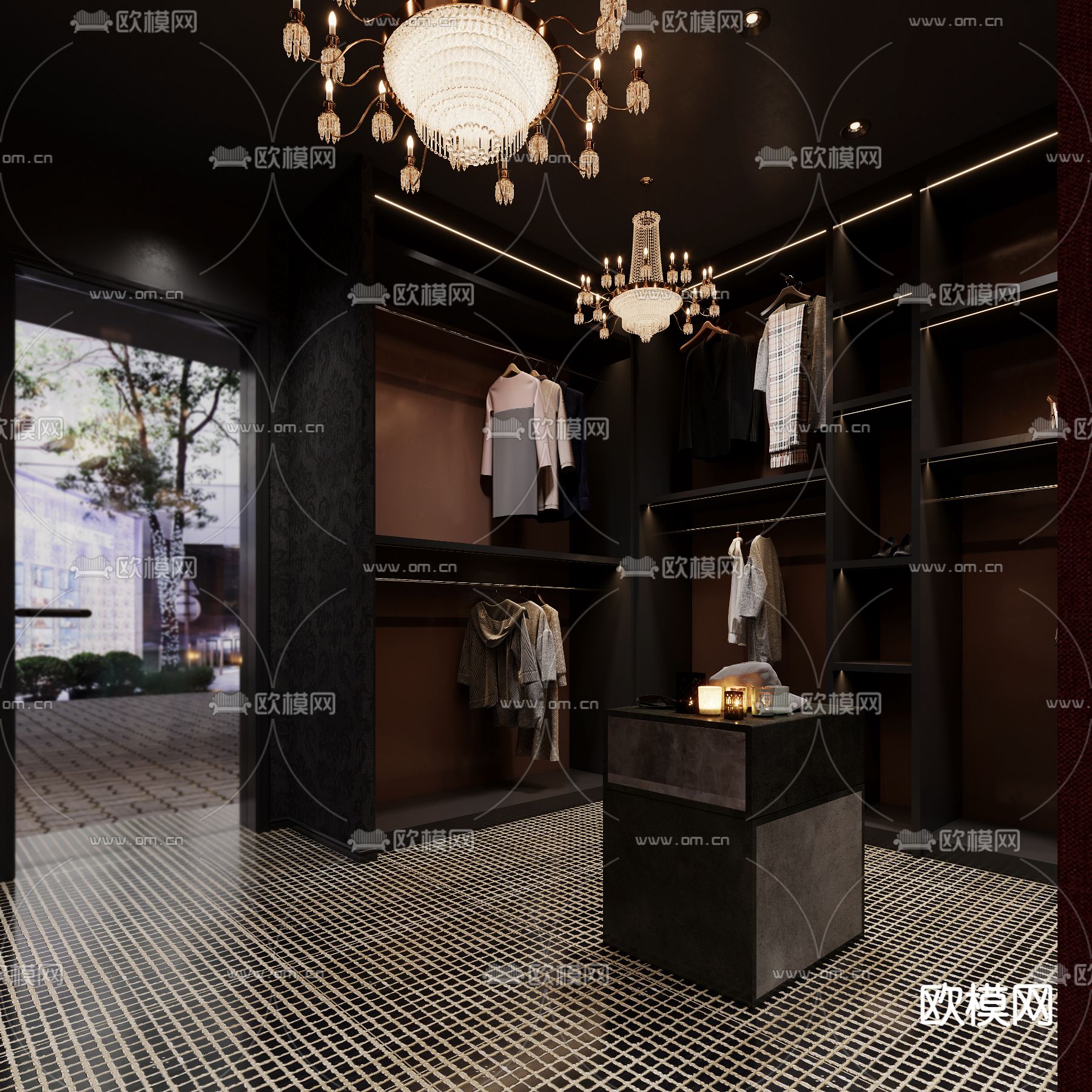 美式服装店3d模型下载（渲染图8）