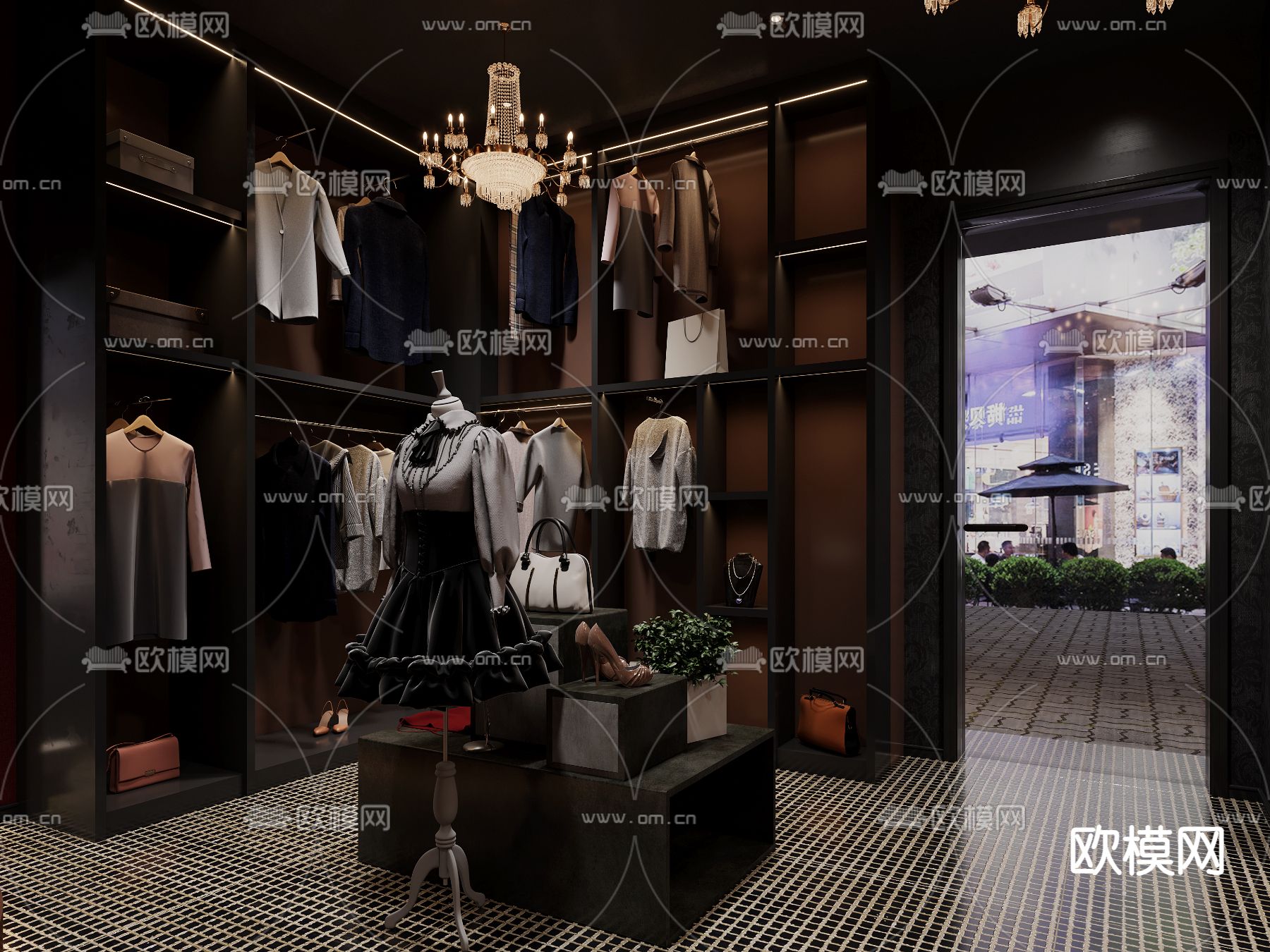美式服装店3d模型下载（渲染图6）