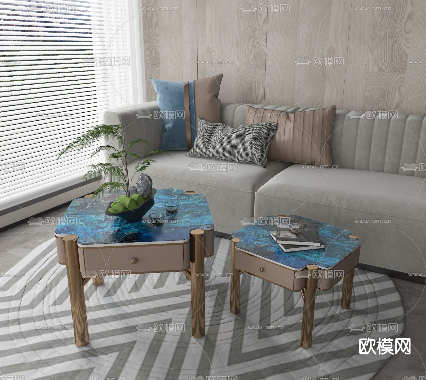 创意茶几 子母茶几3d模型下载