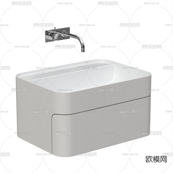 现代洗手台3d模型下载