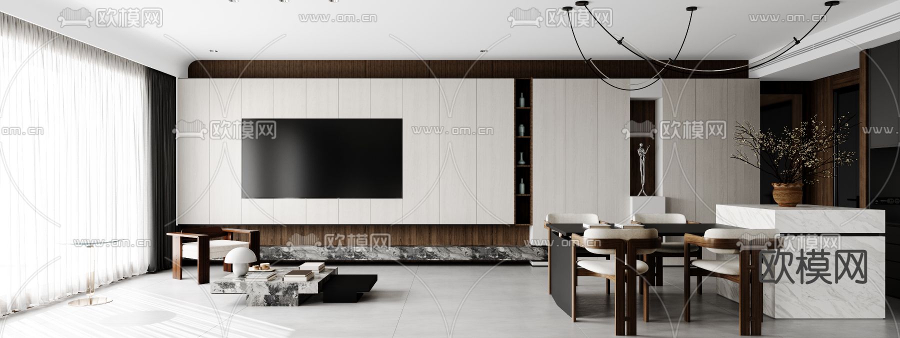 后现代客餐厅3d模型下载（渲染图10）