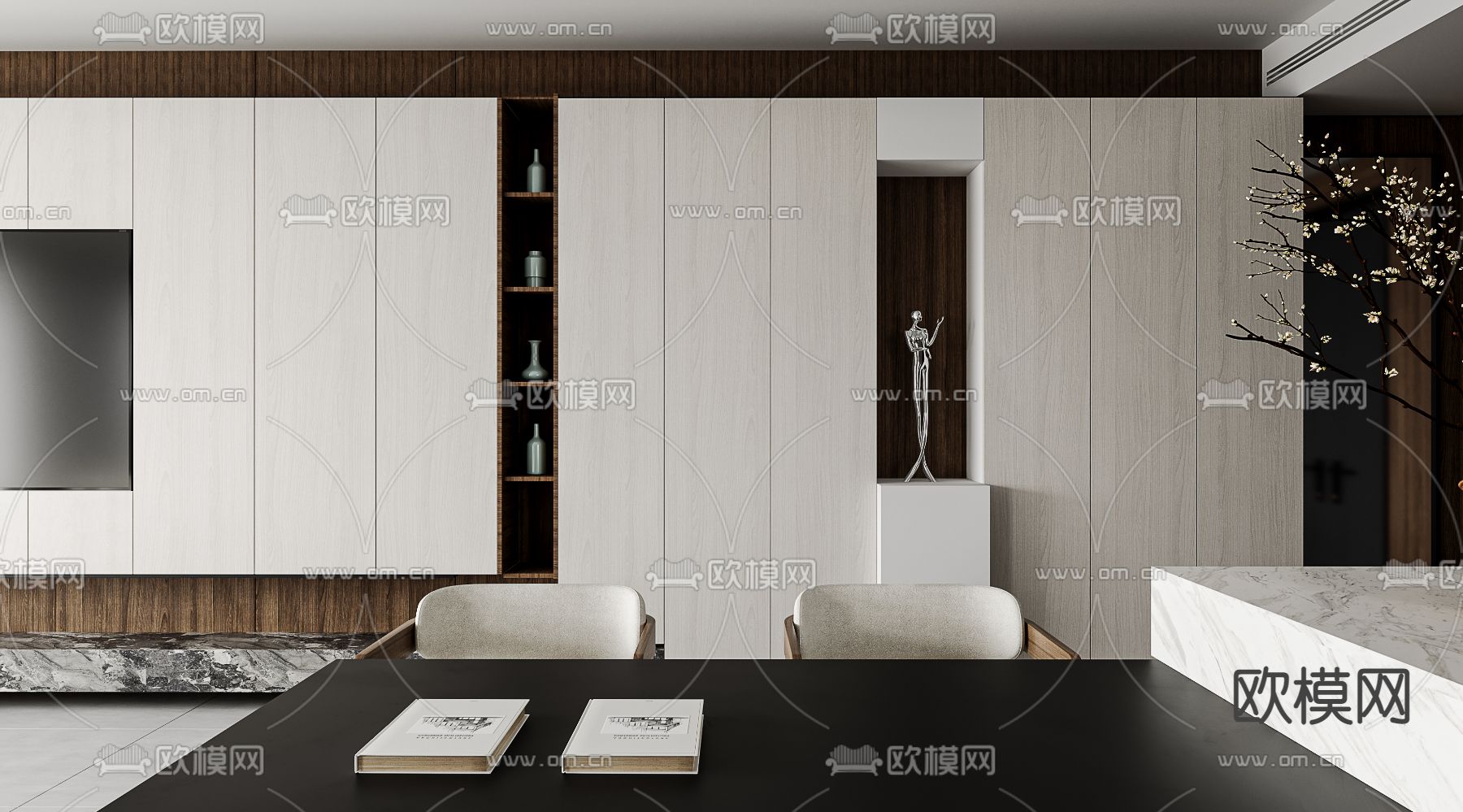 后现代客餐厅3d模型下载（渲染图5）