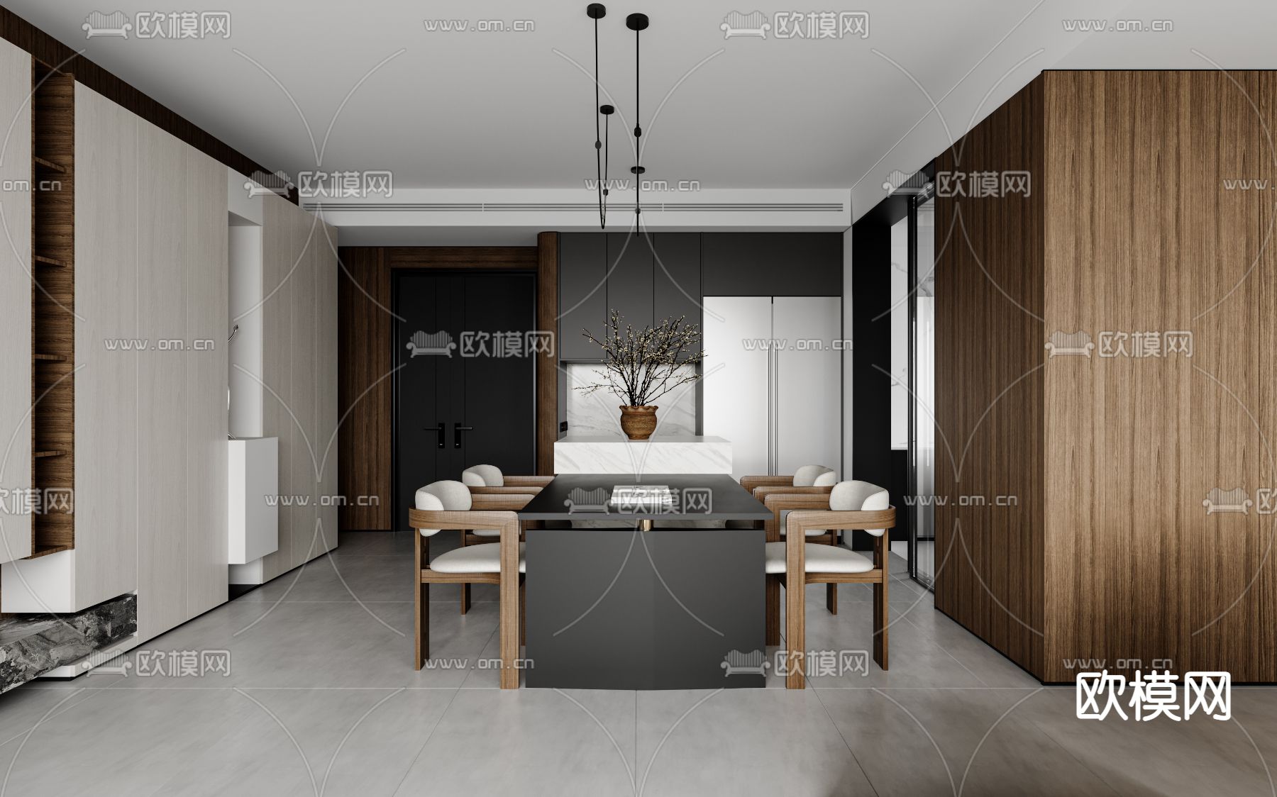 后现代客餐厅3d模型下载（渲染图7）