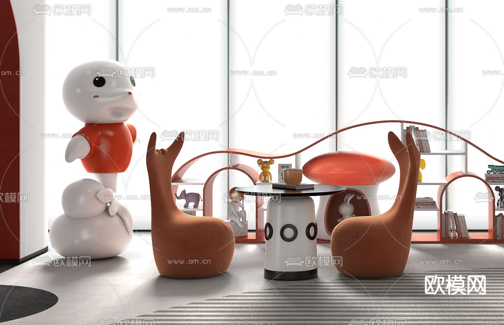 售楼处 儿童娱乐区3d模型下载（渲染图2）