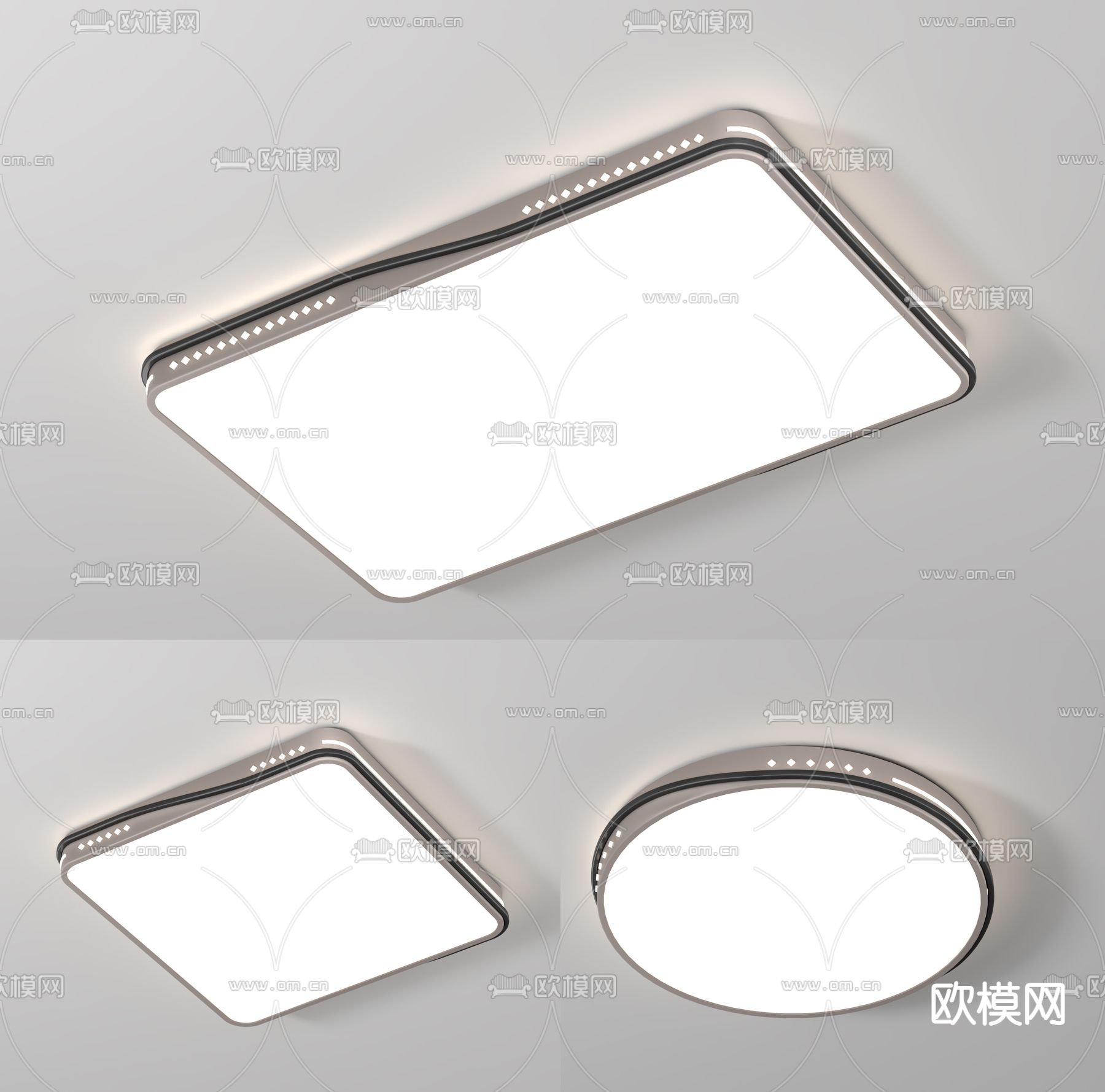 简约吸顶灯3d模型下载