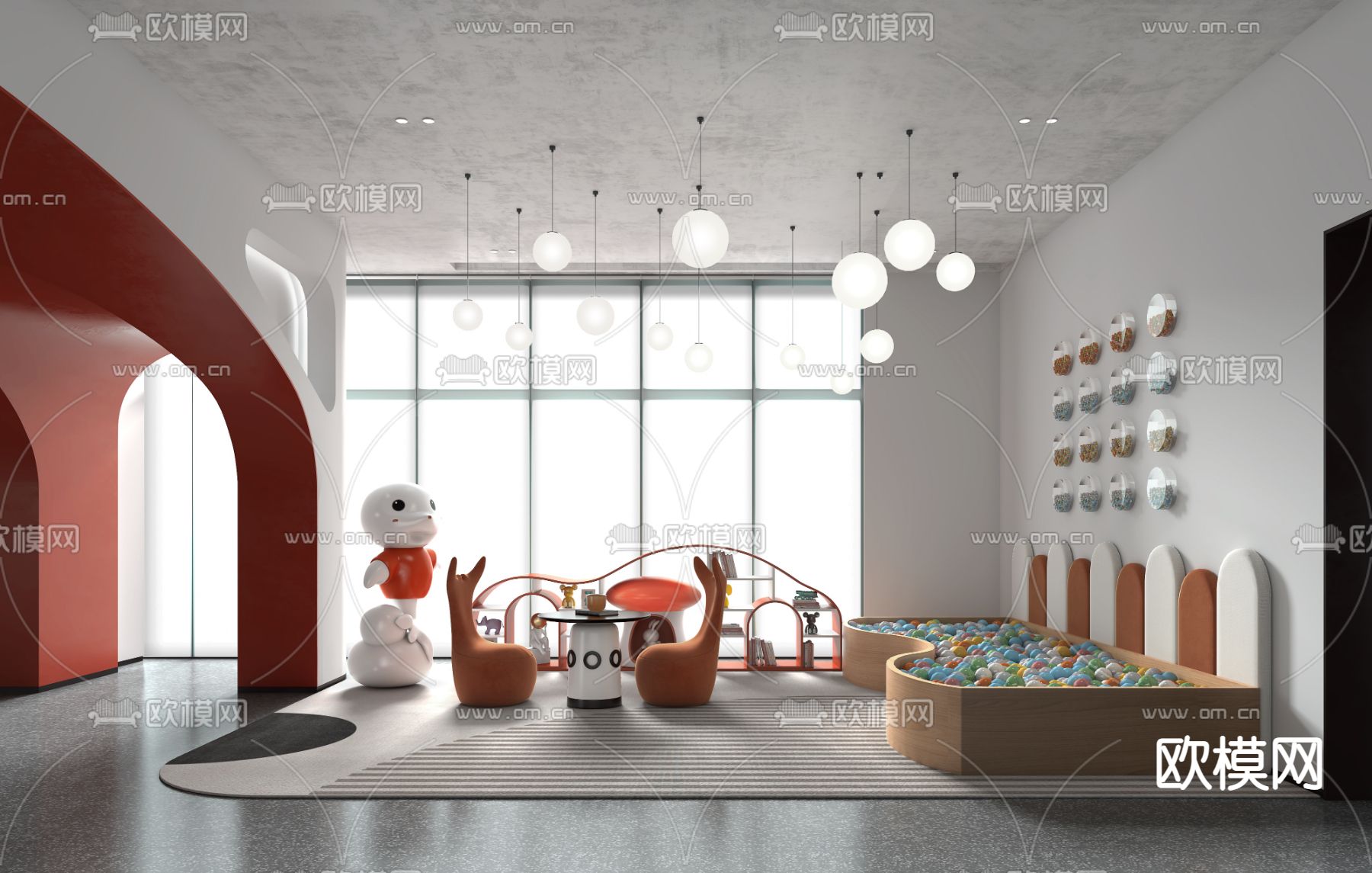售楼处 儿童娱乐区3d模型下载（渲染图1）