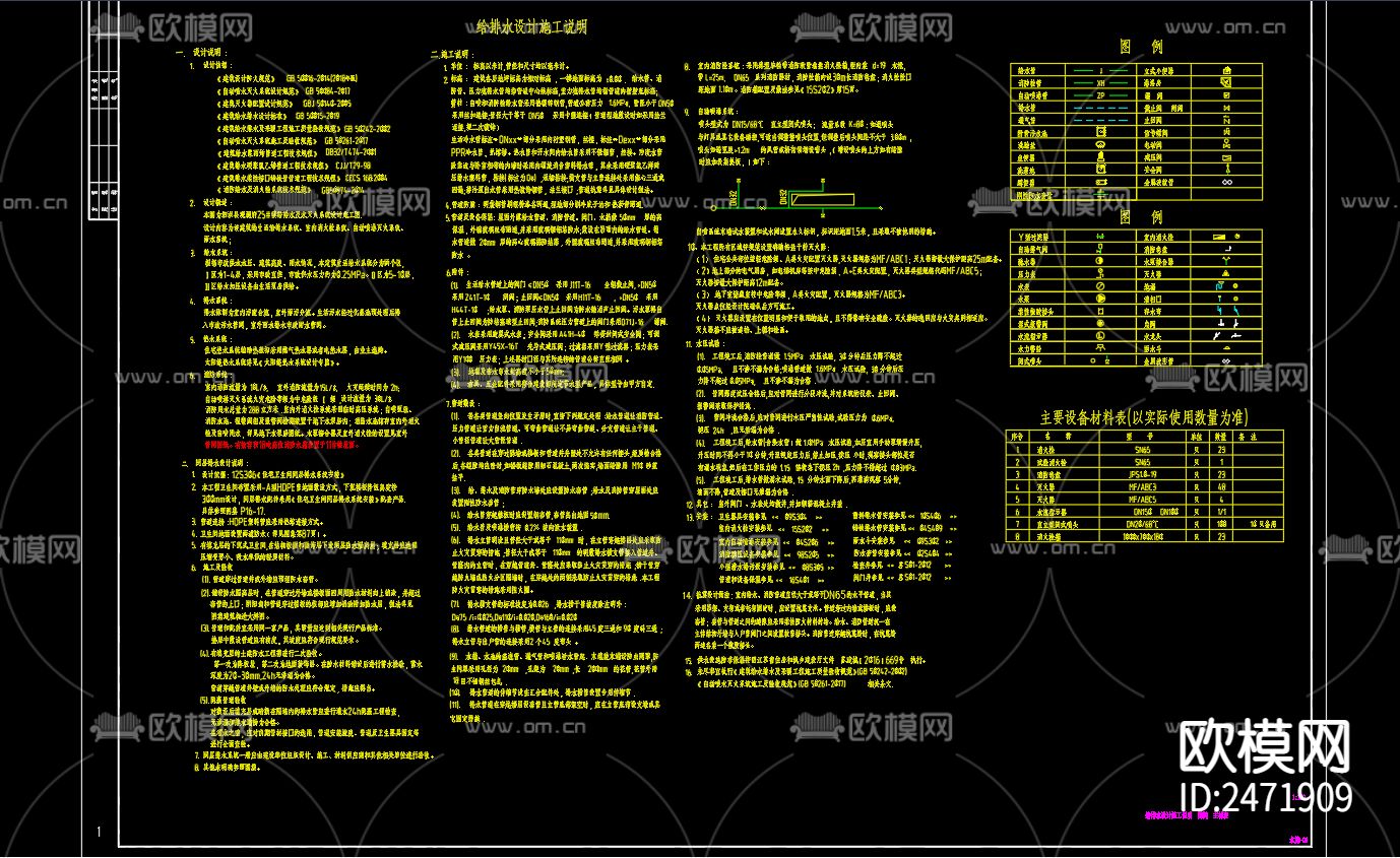 观澜府25号楼给排水及水灭火系统CAD施工图下载（渲染图3）