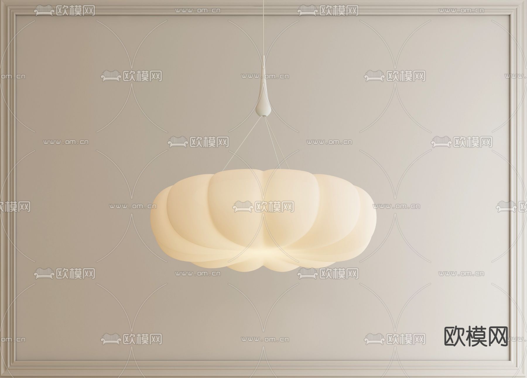 奶油风吊灯su模型