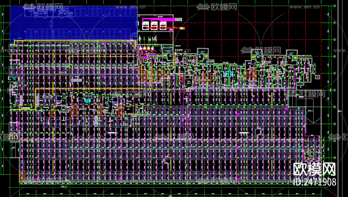 佳和御园车库水给排水CAD施工图下载（渲染图4）