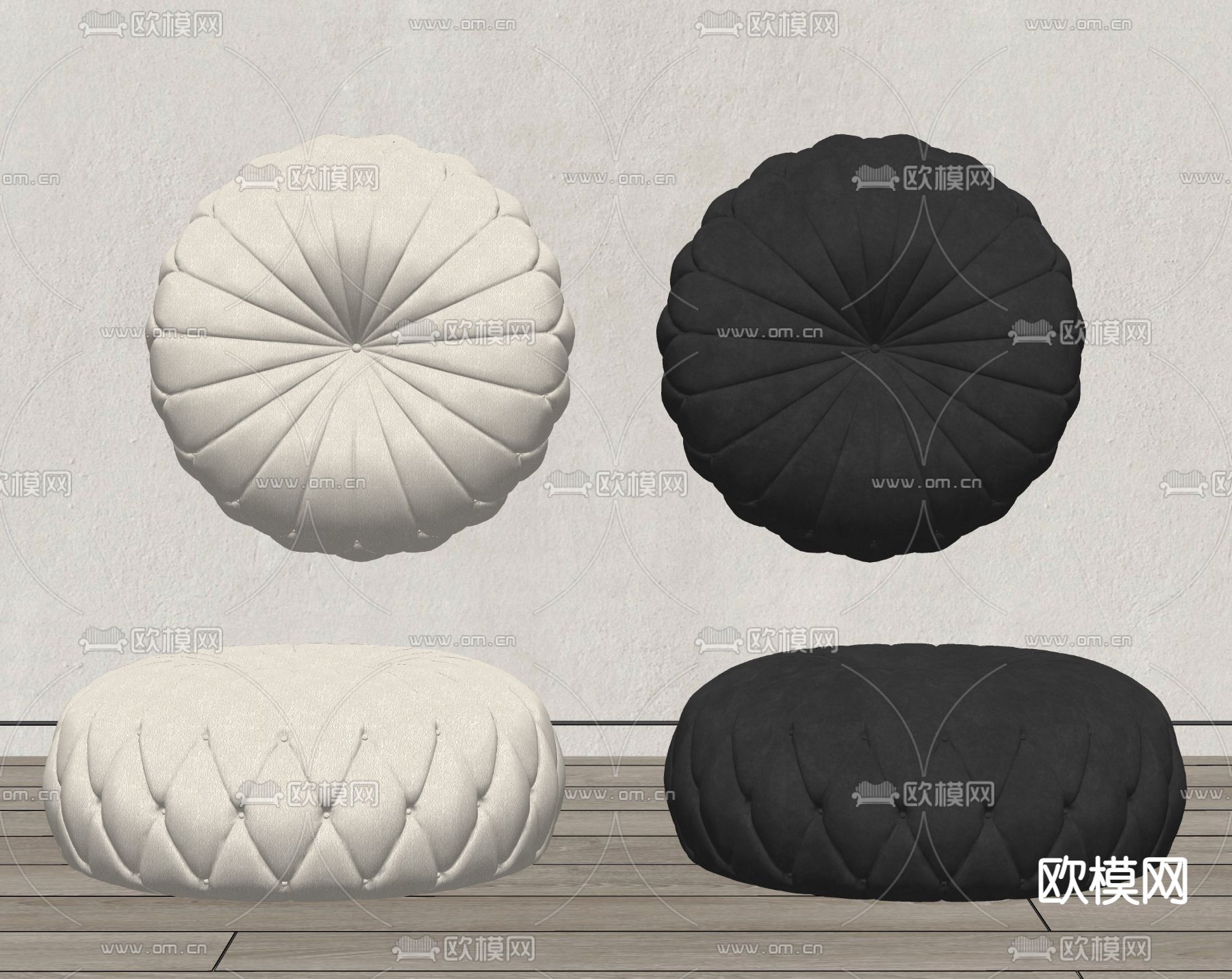 现代沙发凳 软凳 垫子 蒲团su模型下载（渲染图2）