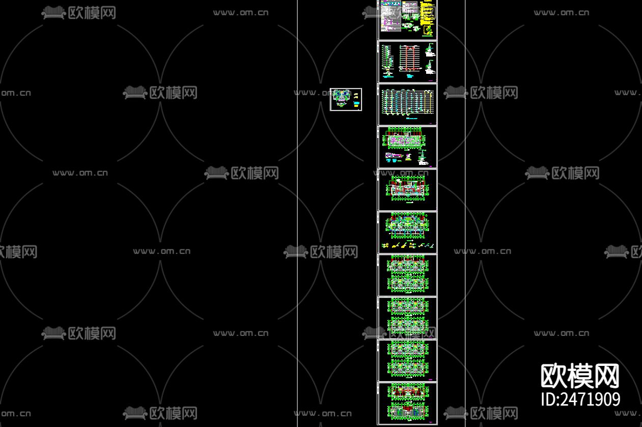 观澜府25号楼给排水及水灭火系统CAD施工图下载（渲染图1）