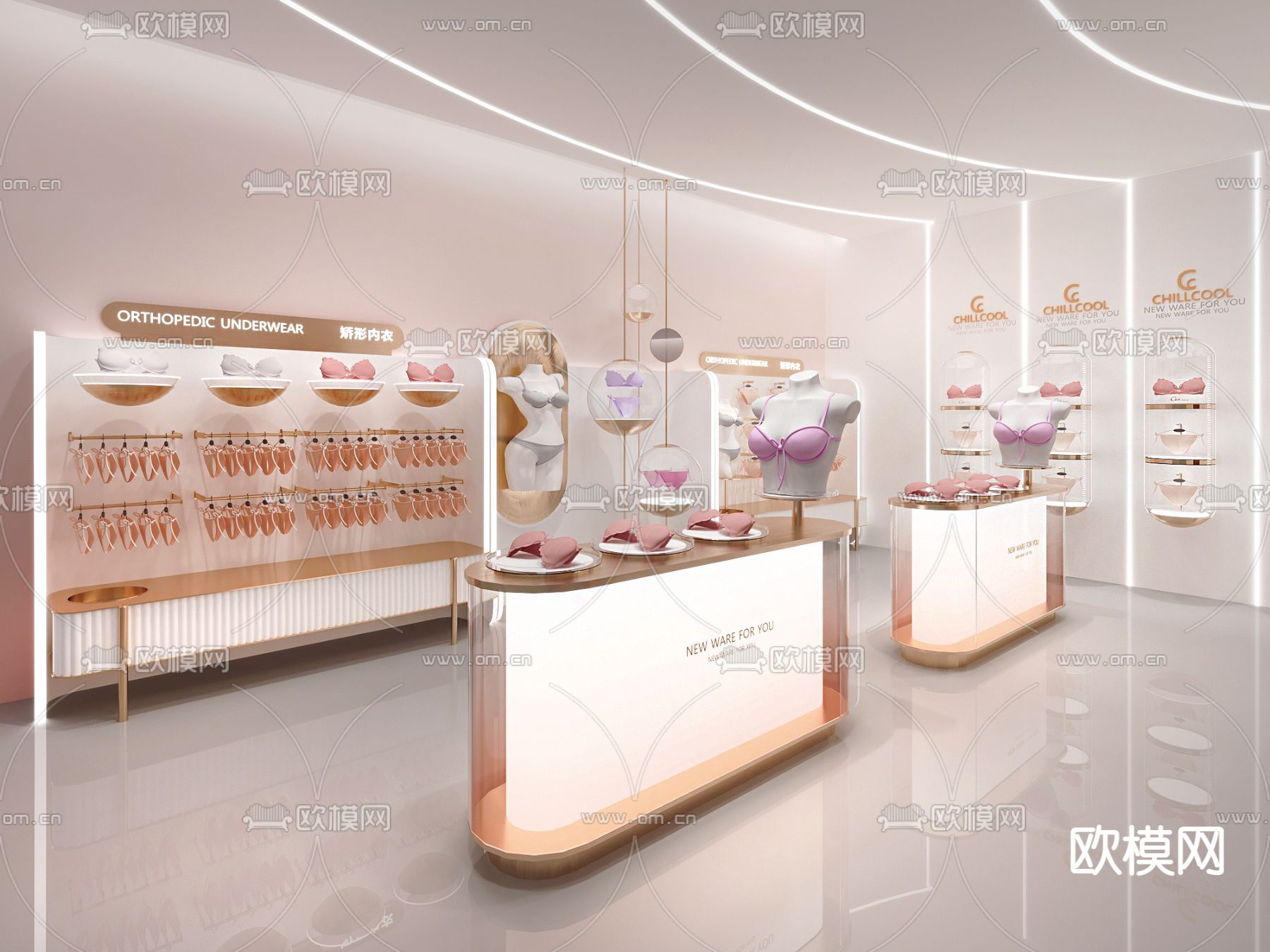 内衣店 女装店 服装店3d模型下载_ID12300782_3dmax免费模型-欧模网