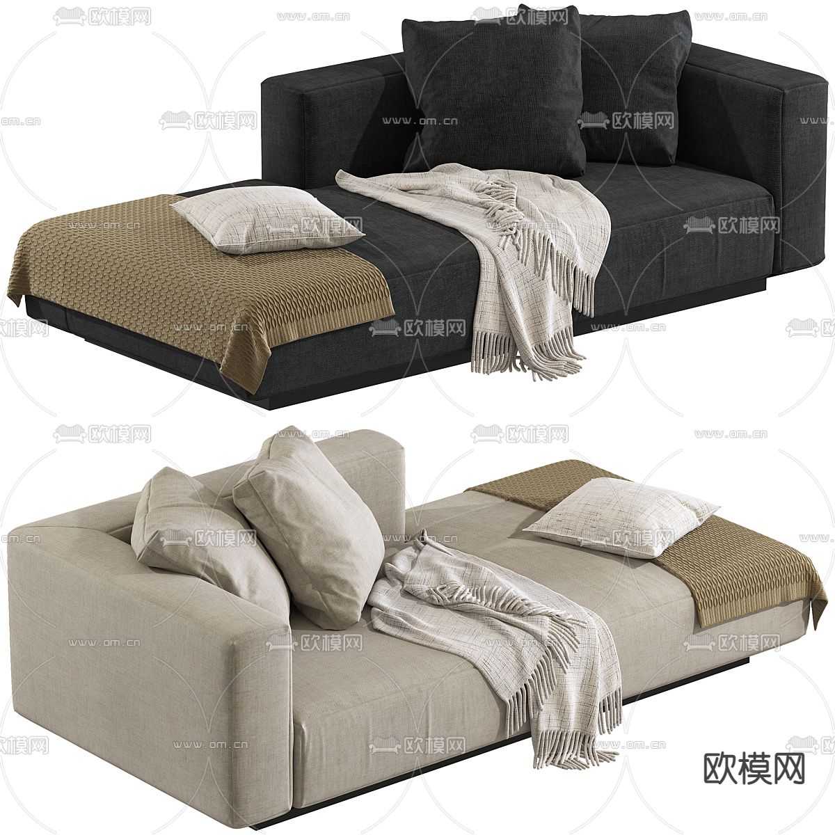 贵妃椅 美人榻3d模型下载（渲染图3）