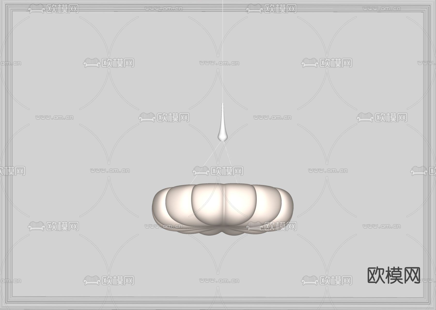 奶油风吊灯su模型